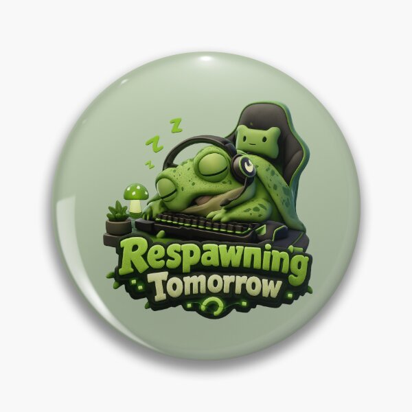Item preview, Cute Sleepy Gamer Frog Respawning Tomorrow | Kawaii Gaming Frog  designed and sold by Moons Studio.