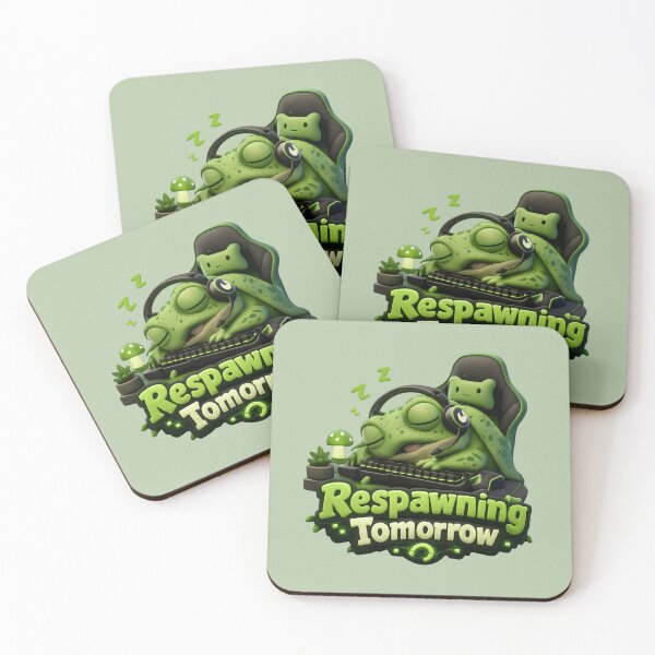 Item preview, Cute Sleepy Gamer Frog Respawning Tomorrow | Kawaii Gaming Frog  designed and sold by Moons Studio.