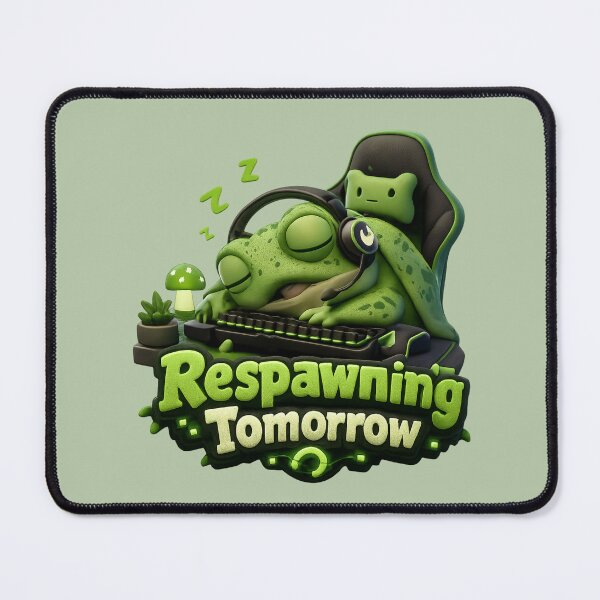 Item preview, Cute Sleepy Gamer Frog Respawning Tomorrow | Kawaii Gaming Frog  designed and sold by Moons Studio.