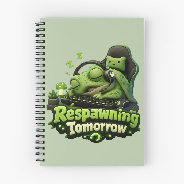 Item preview, Cute Sleepy Gamer Frog Respawning Tomorrow | Kawaii Gaming Frog  designed and sold by Moons Studio.