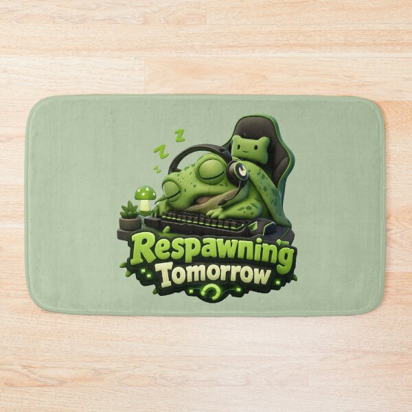 Item preview, Cute Sleepy Gamer Frog Respawning Tomorrow | Kawaii Gaming Frog  designed and sold by Moons Studio.