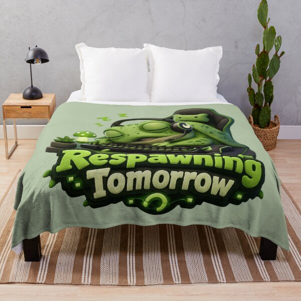 Item preview, Cute Sleepy Gamer Frog Respawning Tomorrow | Kawaii Gaming Frog designed and sold by Moons Studio.