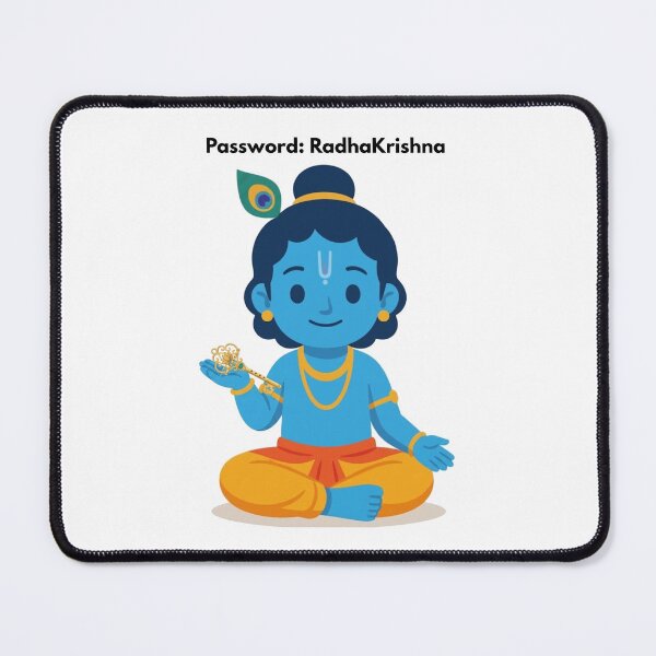 Item preview, password: Radhakrishna | Krishna Devotional Developer Sticker | Tech Humor designed and sold by BhaktiByte.