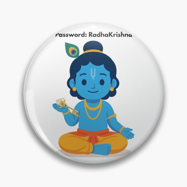 Item preview, password: Radhakrishna | Krishna Devotional Developer Sticker | Tech Humor designed and sold by BhaktiByte.