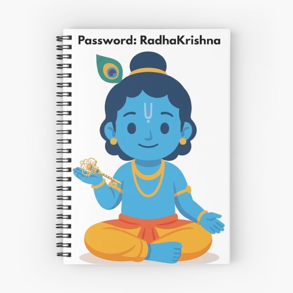 Item preview, password: Radhakrishna | Krishna Devotional Developer Sticker | Tech Humor designed and sold by BhaktiByte.