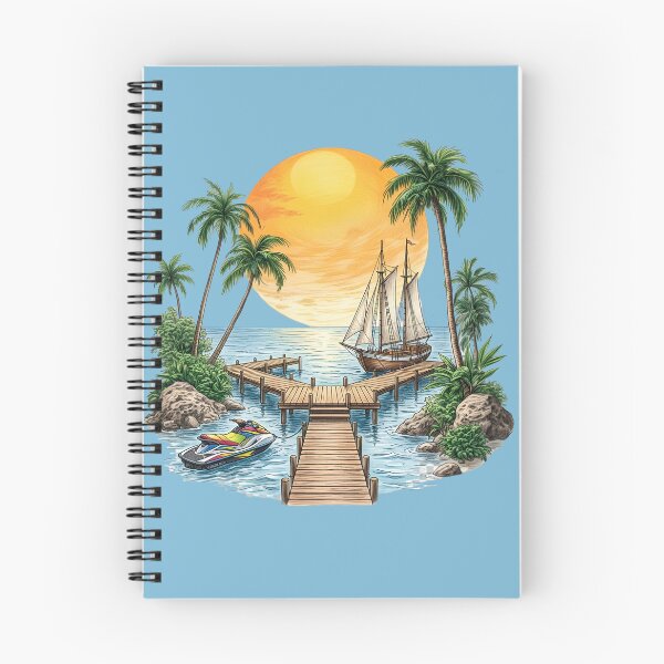 Item preview, Tropical Sunset Pier & Sailboat Paradise designed and sold by digitalbob60.