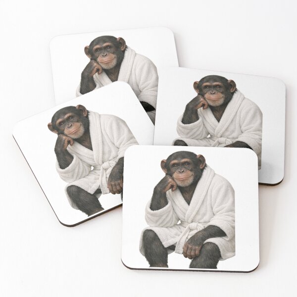 Item preview, Relaxing Bathrobe Chimpanzee designed and sold by Sillytoe.