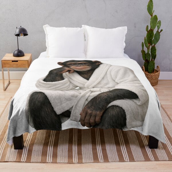 Item preview, Relaxing Bathrobe Chimpanzee designed and sold by Sillytoe.