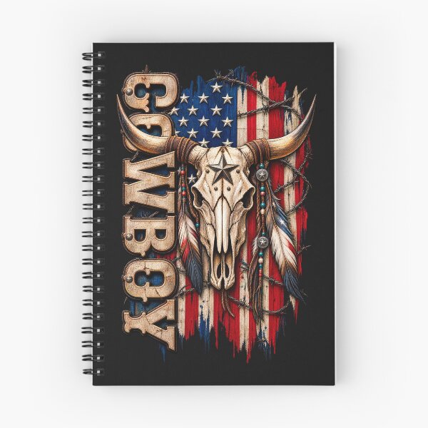 Item preview, American Flag Longhorn Skull Cowboy designed and sold by RawEdgeStudios.