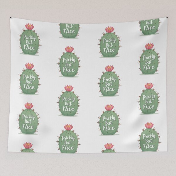 Item preview, Cute cactus with flower and Prickly But Nice text designed and sold by Prints by Mat.