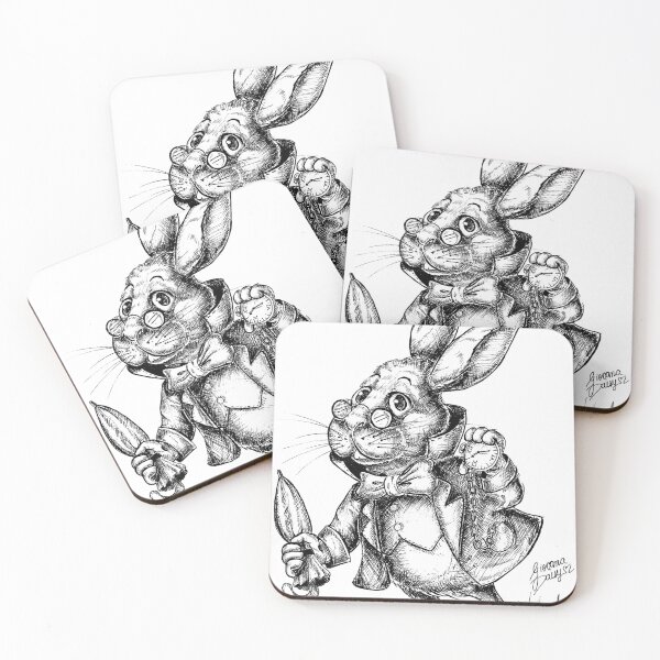 Item preview, Classic White Rabbit Line Art designed and sold by Gio Daisy Art.