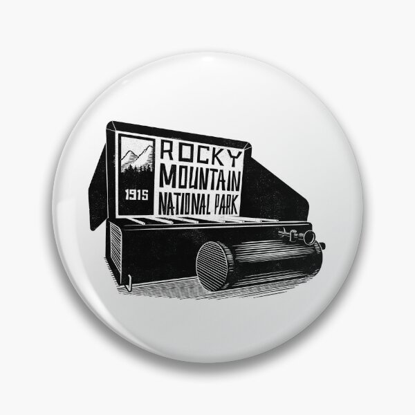 Item preview, Vintage camp stove labeled Rocky Mountain National Park designed and sold by John Morris Illustration.