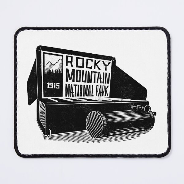 Item preview, Vintage camp stove labeled Rocky Mountain National Park designed and sold by John Morris Illustration.