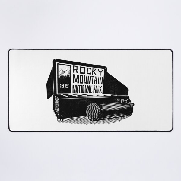 Item preview, Vintage camp stove labeled Rocky Mountain National Park designed and sold by John Morris Illustration.