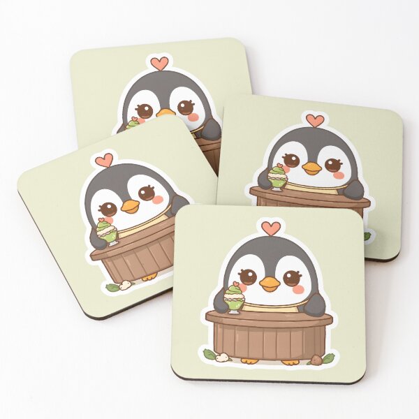 Item preview, Kawaii Matcha Penguin – Cute Chibi Penguin Dessert designed and sold by UnRealS.