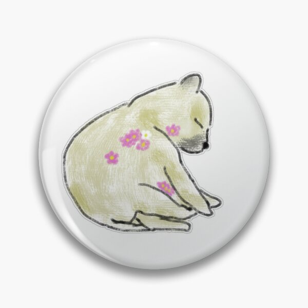 Item preview, Sleeping Bear with Floral Accents Colored Pencil Illustration designed and sold by raun.draw.