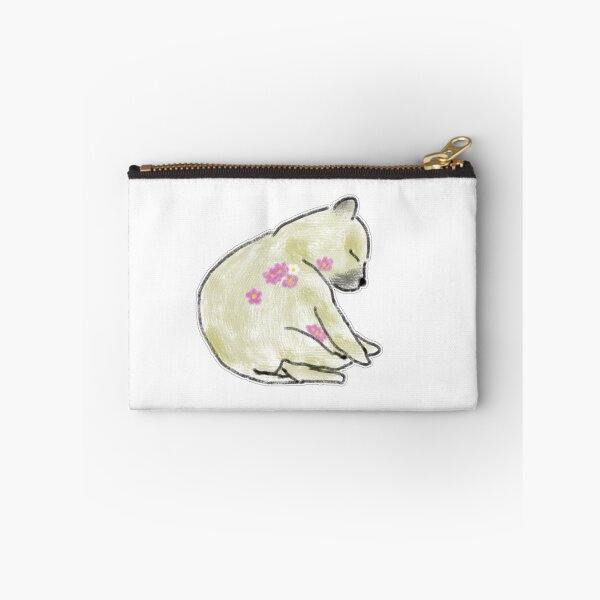 Item preview, Sleeping Bear with Floral Accents Colored Pencil Illustration designed and sold by raun.draw.