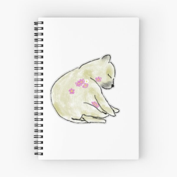 Item preview, Sleeping Bear with Floral Accents Colored Pencil Illustration designed and sold by raun.draw.