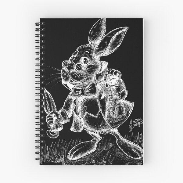 Item preview, Gothic White Rabbit Inverted Chalk Sketch designed and sold by Gio Daisy Art.