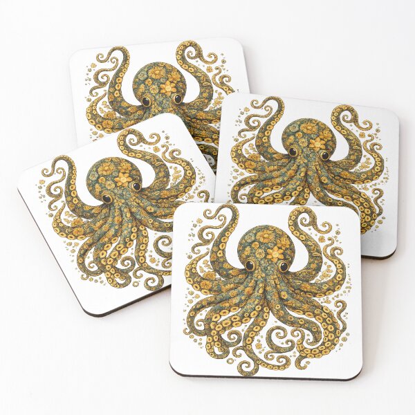 Item preview, floral octopus designed and sold by PhiloDoh.