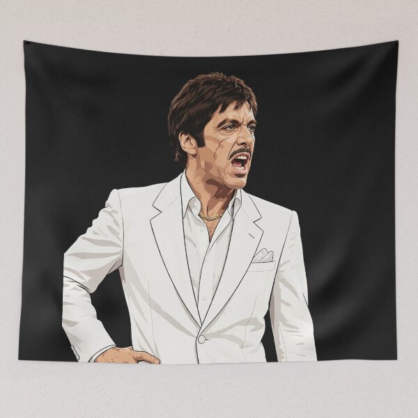 Item preview, Man In White Suit Shouting With Intense Expression designed and sold by Surviving Monday Club.