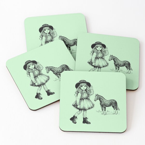 Item preview, Little Cowgirl Girl and Horse Vintage Western Country designed and sold by CREATIVE HIVE.