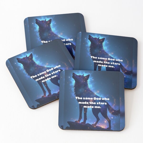 Item preview, The Same God Who Made the Stars Made Me – Cosmic Wolf Christian Art designed and sold by TetelestaiWeave.