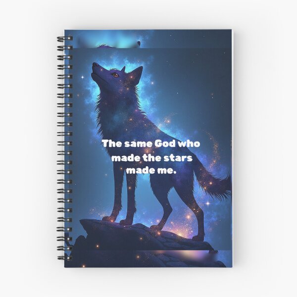 Item preview, The Same God Who Made the Stars Made Me – Cosmic Wolf Christian Art designed and sold by TetelestaiWeave.