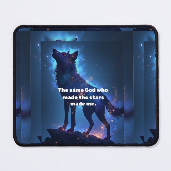 Item preview, The Same God Who Made the Stars Made Me – Cosmic Wolf Christian Art designed and sold by TetelestaiWeave.