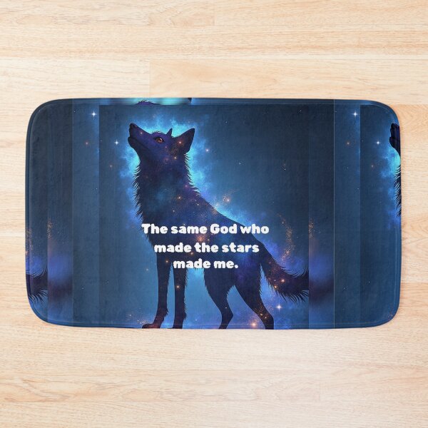 Item preview, The Same God Who Made the Stars Made Me – Cosmic Wolf Christian Art designed and sold by TetelestaiWeave.