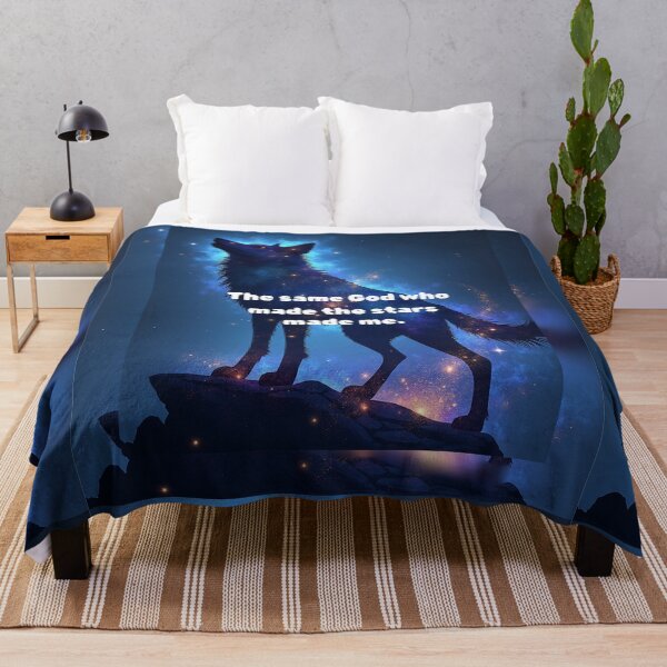 Item preview, The Same God Who Made the Stars Made Me – Cosmic Wolf Christian Art designed and sold by TetelestaiWeave.