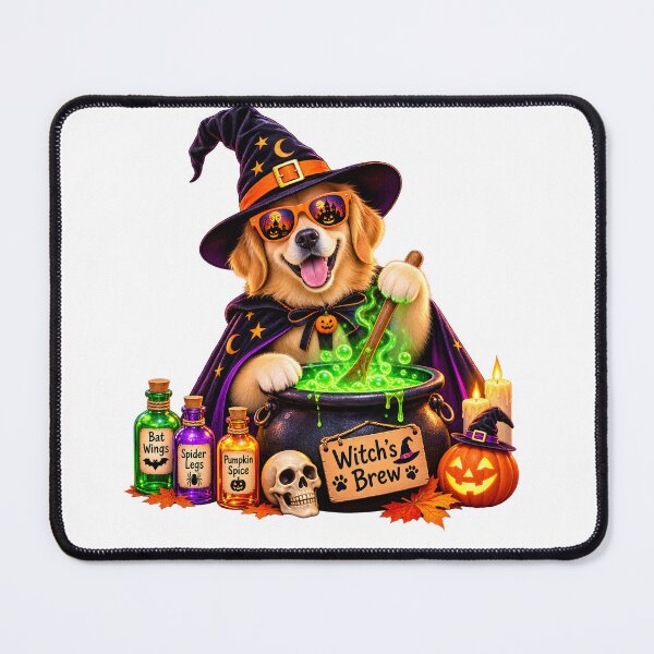 Item preview, Funny Witch Dog Brewing Halloween Potion designed and sold by TinyWeird.