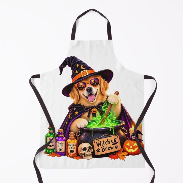 Item preview, Funny Witch Dog Brewing Halloween Potion designed and sold by TinyWeird.