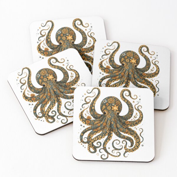 Item preview, floral octopus #2 designed and sold by PhiloDoh.