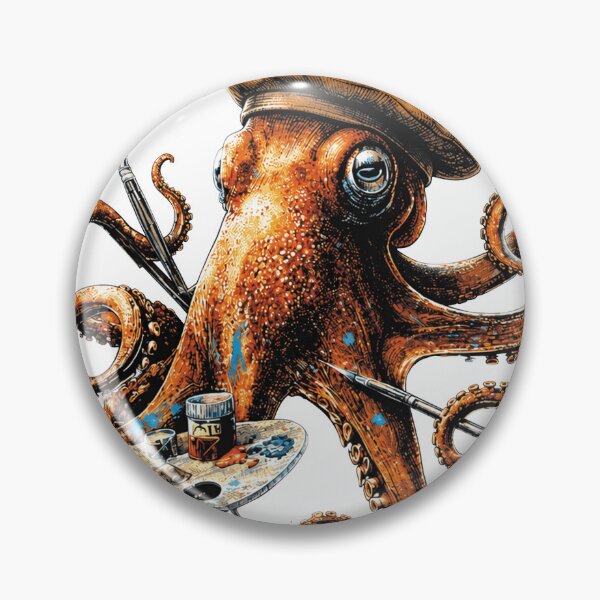 Item preview, octopus artist with palette designed and sold by PhiloDoh.