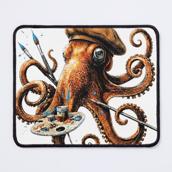 Item preview, octopus artist with palette designed and sold by PhiloDoh.