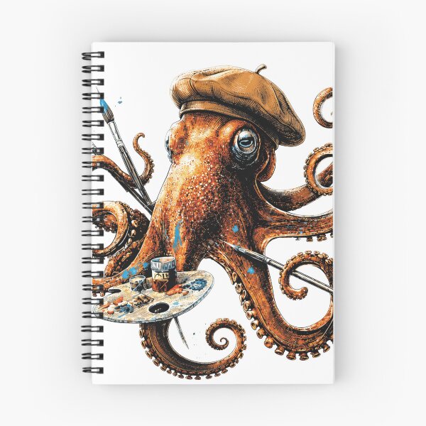 Item preview, octopus artist with palette designed and sold by PhiloDoh.