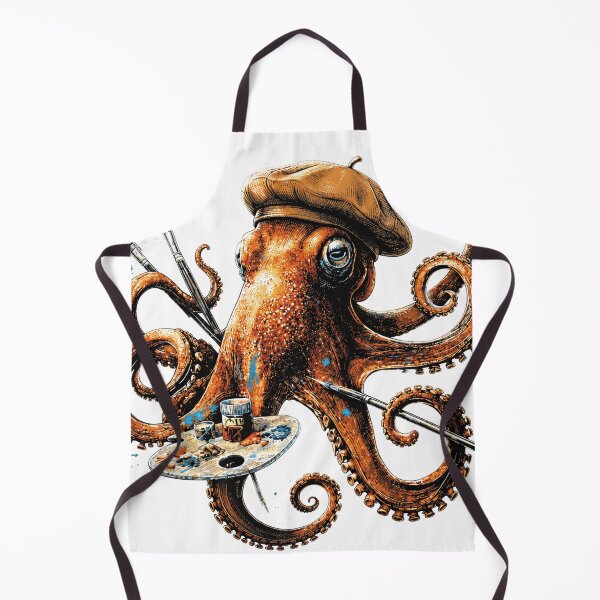 Item preview, octopus artist with palette designed and sold by PhiloDoh.
