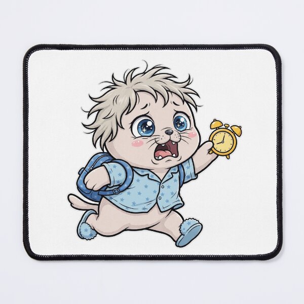 Item preview, Cute Late Seal Running to School - Funny Morning Alarm Kawaii designed and sold by Ala'Salem| Cute Characters, Real Moods.