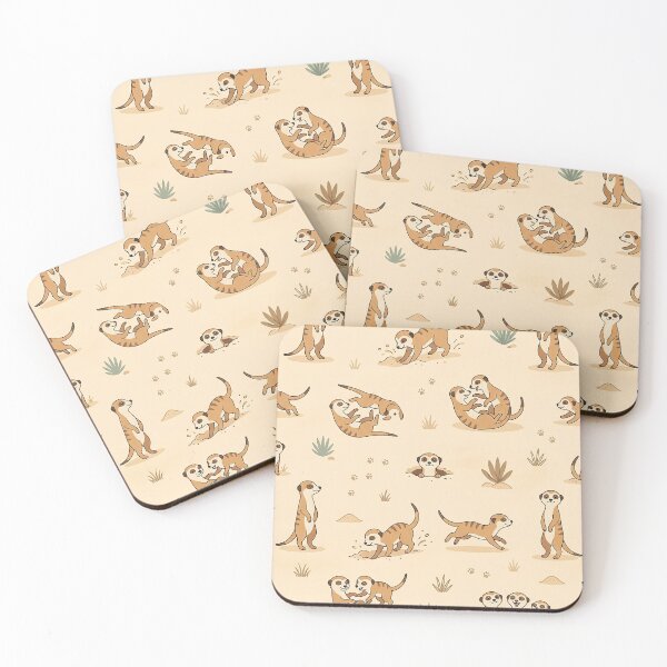Item preview, Playful Meerkat Desert Seamless Pattern Design by MNS designed and sold by ashenlocs.