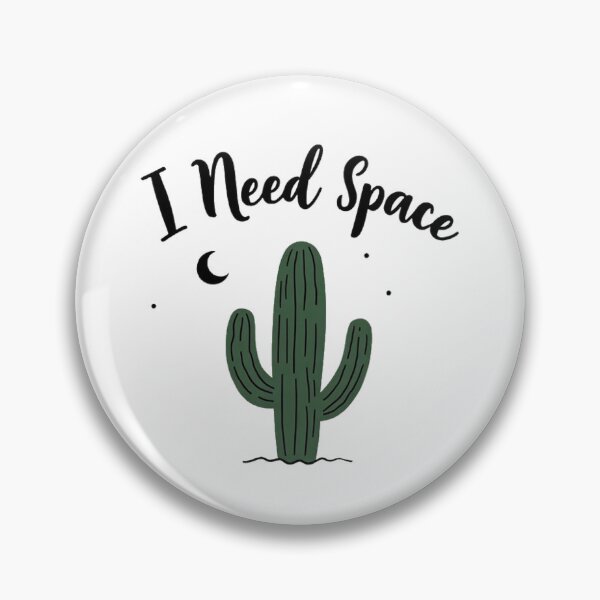 Item preview, Minimalist line art cactus with moon and I Need Space text designed and sold by Prints by Mat.