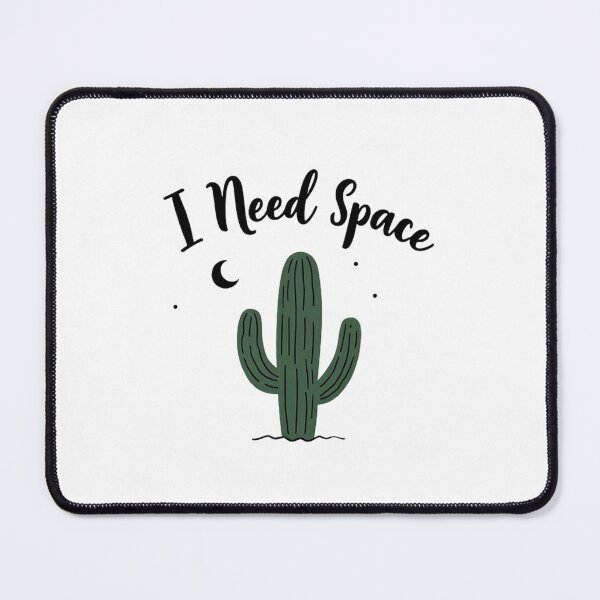 Item preview, Minimalist line art cactus with moon and I Need Space text designed and sold by Prints by Mat.