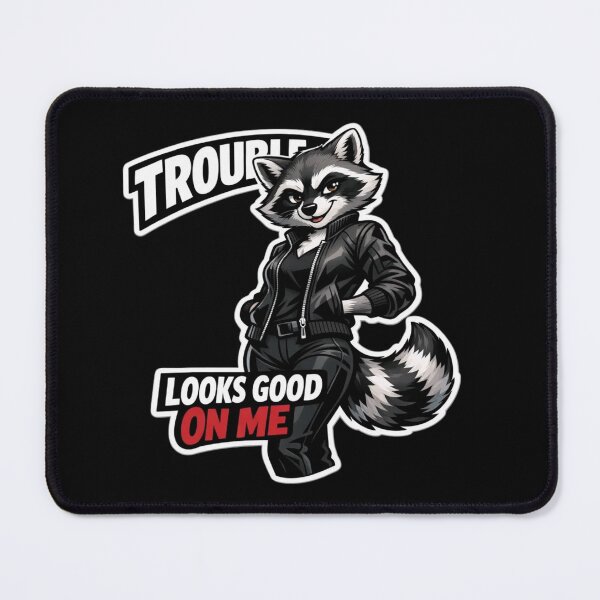 Item preview, Trouble Looks Good On Me | Anthro Raccoon Streetwear Fashion Gift designed and sold by Furrenzy.