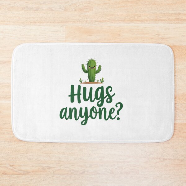 Item preview, Cute potted cactus with Hugs anyone? text designed and sold by Prints by Mat.