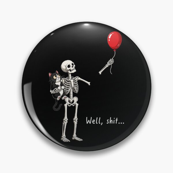 Item preview, Skeleton Lost Balloon Well Shit Funny funny black cat designed and sold by Kladhadredo.