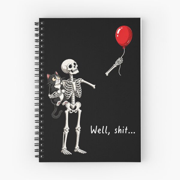 Item preview, Skeleton Lost Balloon Well Shit Funny funny black cat designed and sold by Kladhadredo.