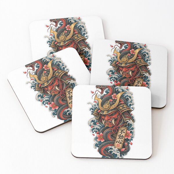 Item preview, Japanese Irezumi Snake & Oni Samurai Tattoo designed and sold by TeikunShop.