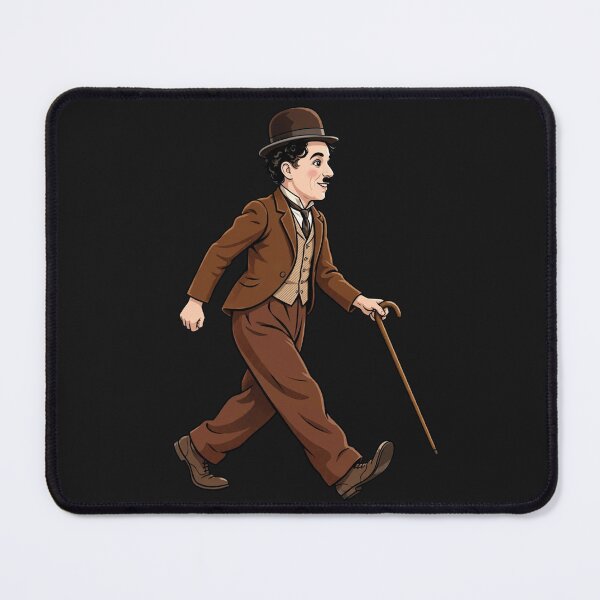 Item preview, Classic Bowler Hat Tramp With Cane Walking designed and sold by Surviving Monday Club.