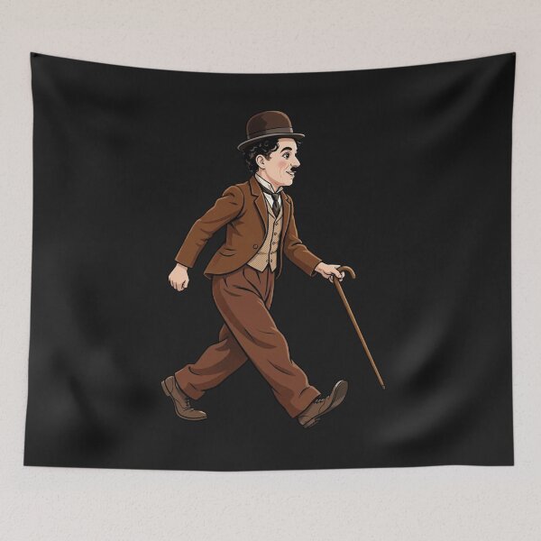 Item preview,  Classic Bowler Hat Tramp With Cane Walking designed and sold by Surviving Monday Club.