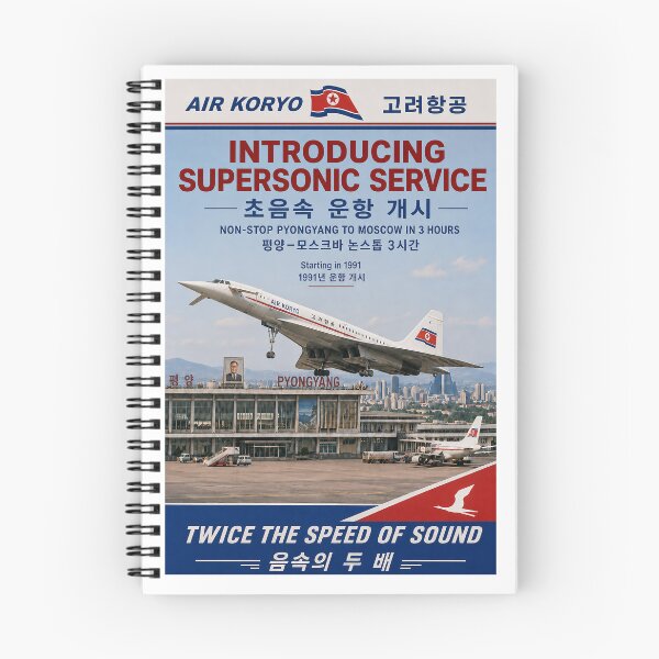 Item preview, Air Koryo North Korea Supersonic Service 1991 – Pyongyang to Moscow Retro Travel Poster designed and sold by RetroAviation.